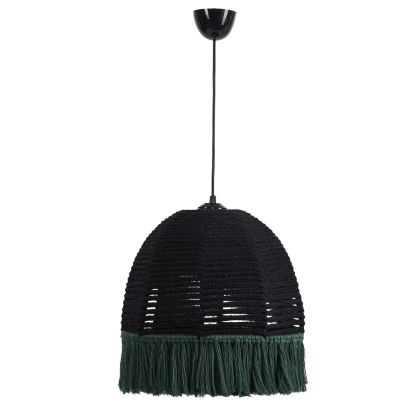 CEILING PENDANT HM7654.01, BLACK-CYPRESS GREEN ROPE, Φ30x80