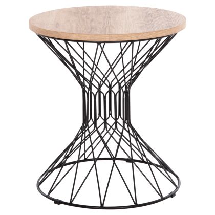 SIDE TABLE KEON HM18038.03 MDF TOP IN SONAMA-METAL BASE Φ45x50Hcm.