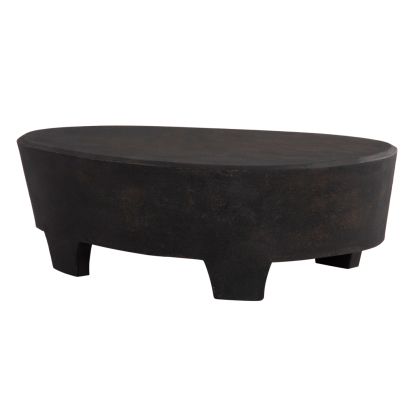 COFFEE TABLE OVAL SERIES SANTORINI FB918066 MDF IN BLACK COLOR 100x60x33Hcm.