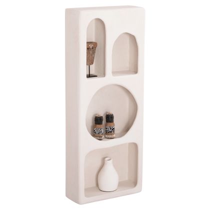 WALL RACK SERIES SANTORINI HM18069 MDF IN OFF-WHITE COLOR 47,5x18x120Hcm.