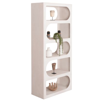 BOOKCASE SERIES SANTORINI HM18062 MDF IN WHITE COLOR 80x38x180Hcm.