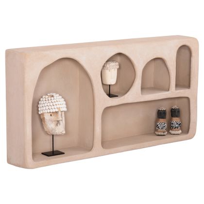 WALL SHELF SERIES SANTORINI HM18063.02 MDF IN BROWN 120x18x60Hcm.