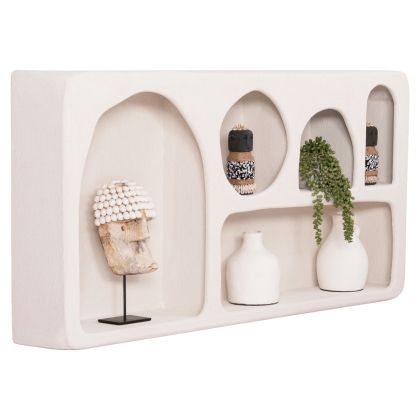 WALL SHELF SERIES SANTORINI HM18063.01 MDF IN OFF-WHITE 120x18x60Hcm.