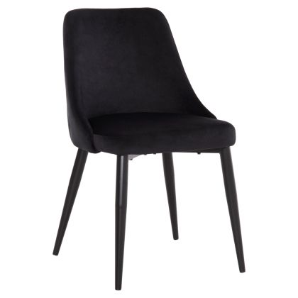 DINING CHAIR SERENITY HM8527.14 BLACK VELVET-BLACK METALLIC LEGS 51x54x83,5Hcm.