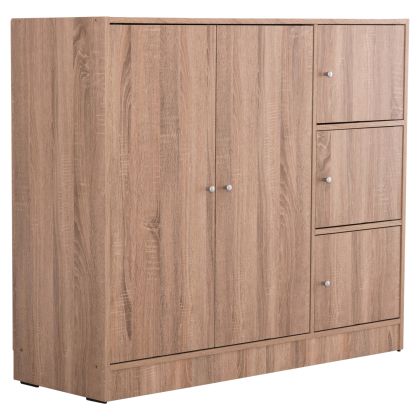 CABINET WITH 4 STORAGE SPACES MATIN HM2480.02 SONAMA OAK MELAMINE 117x39,5x99,5Hcm.