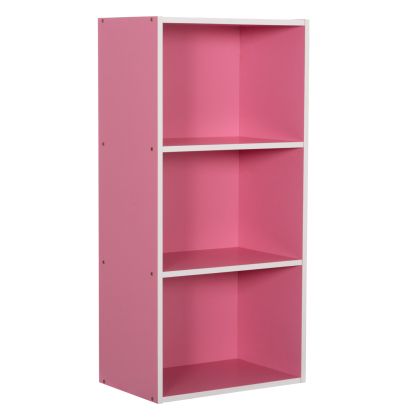 WALL SHELF RACK CUBICON HM9941.06 MELAMINE IN PINK-WHITE 38,5x23,5x80Hcm.