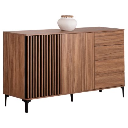 SIDEBOARD SERIES HARRY HM18006.01 MELAMINE IN NATURAL WOOD COLOR AND BLACK 180x40x92Hcm.