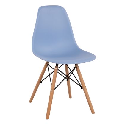 DINING CHAIR TWIST HM8460.18 BEECH WOOD FRAME IN NATURAL-PP SEAT IN SKY BLUE 46x50x82Hcm.