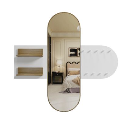 ENTRANCE FURNITURE WITH MIRROR CHERYL ΗΜ9049.12 MELAMINE WHITE-SONAMA 125x40x120Hcm.