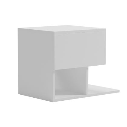 BEDSIDE NIGHTSTAND CASPIAN HM9071.11 MELAMINE IN WHITE 46.8x33x36.8Hcm.