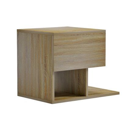 BEDSIDE NIGHTSTAND CASPIAN HM9071.12 MELAMINE IN SONAMA 46.8x33x36.8Hcm.