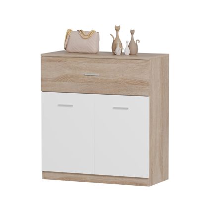 SHOE CABINET WITH DRAWER DIONNE HM4362 MELAMINE IN SONAMA-WHITE 80x35x84Hcm.