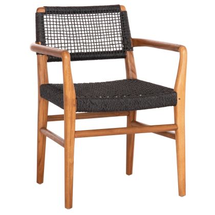 DINING ARMCHAIR ROSCO HM6132.02 TEAK WOOD-VIRO ROPE IN BLACK 56x54x79Hcm.