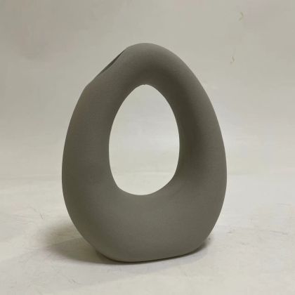 CERAMIC TABLE DECOR ELLIPTO HM4644.03 MATTE GREY 16.5x9x20.3Hcm.