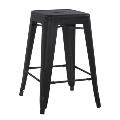 BAR STOOL MEDIUM HEIGHT MELITA-PRO HM8573.42 METAL IN MATTE BLACK 43x43x67Hcm.