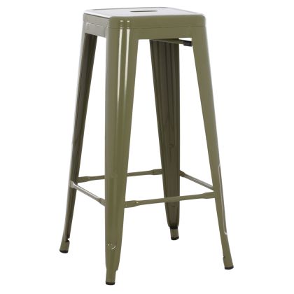 BAR STOOL MELITA-PRO HM8642.43 METAL IN DARK OLIVE 43x43x78Hcm.