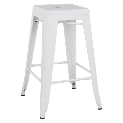 BAR STOOL MEDIUM HEIGHT MELITA-PRO HM8573.41 METAL IN MATTE WHITE 43x43x67Hcm.