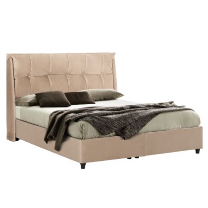 BED WITH STORAGE SPACE DREAMLET HM716 BEIGE VELVET -FOR MATTRESS 160x200cm.