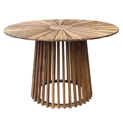OUTDOOR DINING TABLE CRISTOBAL HM6234 ACACIA WOOD-METAL Φ120x76Hcm.