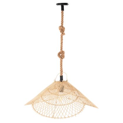 CEILING PENDANT LUMINAIRE SET HM11925.02 ROPE AND NATURAL RATTAN Φ58.5Χ131H cm.