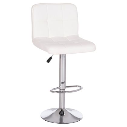 BAR STOOL SWIVELING DIANA HM202.22 WHITE PU--CHROMED METAL 44x52x109Hcm.