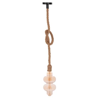 CEILING PENDANT LAMP WITH LIGHT BULB HM11929.01--ROPE 1M LONG AND 2cm THICK-E27 SOCKET