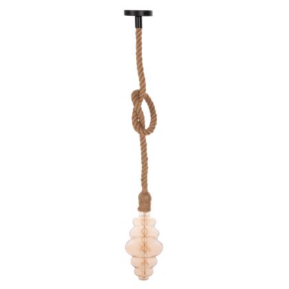 CEILING PENDANT LAMP WITH LIGHT BULB HM11932.01--ROPE 1M LONG AND 2cm THICK-E27 SOCKET