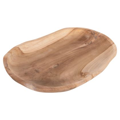 TABLE DECOR HM4293 OVAL TREY MADE OF RECYCLED TEAK WOOD 45x35x4H cm.