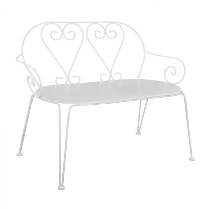 Metallic Bench White color HM5014.02 Amore 104x58x87 cm