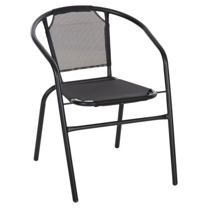 ARMCHAIR OUTDOOR LEDAN HM5977.03 METAL & TEXTILENE IN BLACK 55x58x72Hcm.