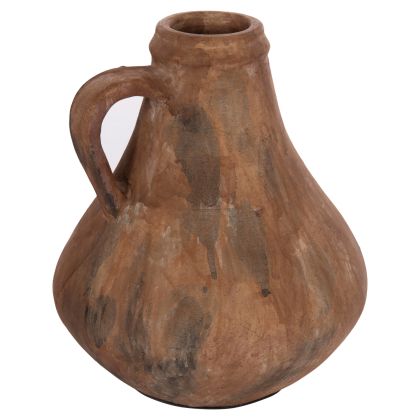 DECORATIVE VASE VERMO HM4399 TERRACOTTA IN BRUSHED BROWN Φ25x28Hcm.