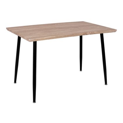 Трапезна маса PALOMA HM8334.01, 120x70x76,5-sonoma, черни крака