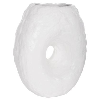 DECORATIVE TABLE VASE NAMENTIS HM4673.02S TERRACOTA IN WHITE COLOR--22x13x28Hcm.