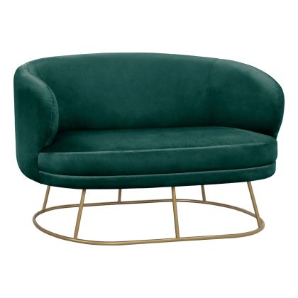 Диван 2 места Arien от Velver Cyppress Green със златна основа HM8492.03 125X80X84cm