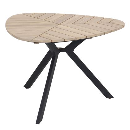 OUTDOOR TABLE TRADEN HM6242 ACACIA WOOD IN LEAF SHAPE-METAL LEGS Φ120x73Hcm.