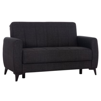 SOFA-BED 2-SEATER WITH STORAGE SPACE NIKKO HM3293.01 GREY FABRIC 144x75x84Hcm.