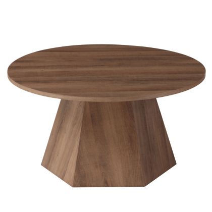 COFFEE TABLE CARPEN HM18269 MDF WITH PAPERWOOD VENEER Φ80x45.5Hcm.