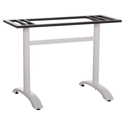 BASE FOR TABLE HM461.12 METAL DOUBLE IN WHITE WITH HEIGHT ADJUSTERS 100x60x73Hcm