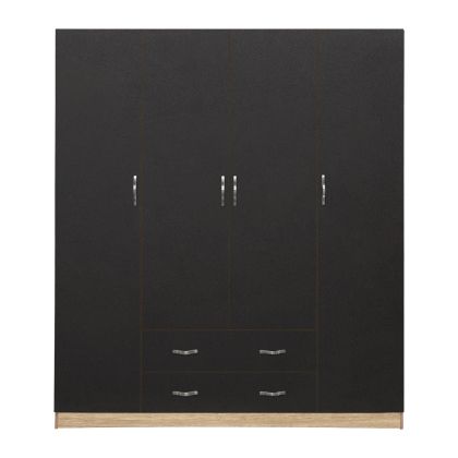 Гардероб 4 врати с 2 чекмеджета 200Χ56Χ180Hcm. HM353.04 Сонама-сив