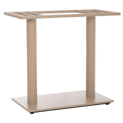 BASE FOR TABLE HM435.25 METAL DOUBLE IN MATTE CAPPUCCINO WITH HEIGHT ADJUSTERS 80Χ40Χ72Hcm.