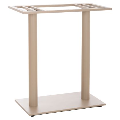 BAR TABLE BASE MED.HEIGHT 2-COLUMN HM478.25 METAL IN CAPPUCCINO MATTE 80x40.5x90Hcm.