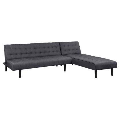 Corner Sofa Bed Reversible Zelda HM3154.01 with grey fabric 254x163x74cm