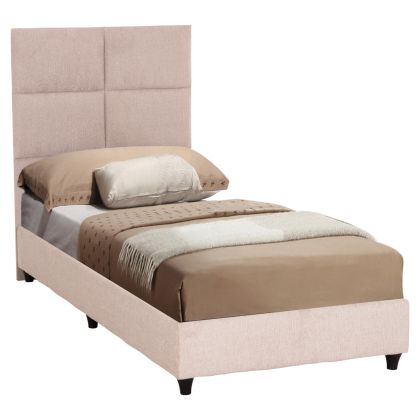 SINGLE BED MILO HM652.32 TEDDY FABRIC IN BEIGE- FOR MATTRESS 90x200cm