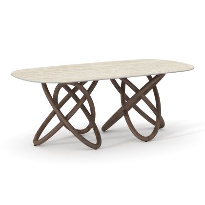 DINING TABLE ORBITER SM18093.01 CERAMIC TOP-ASHWOOD LEGS IN WALNUT COLOR 200x100x76.5Hcm.