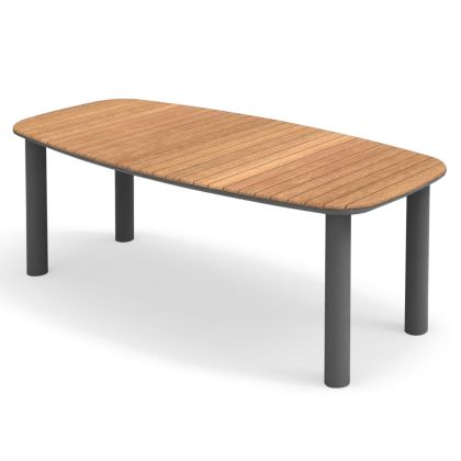 DINING TABLE SERIES EUTOPIA SM6203.01 GREY ALUMINUM-TEAK WOOD 220x100x75Hcm.
