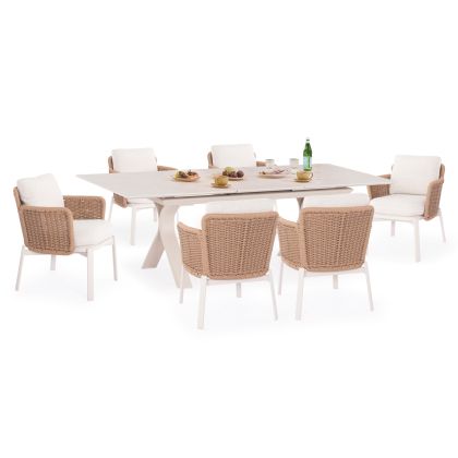 ΣΕΤ ΤΡΑΠΕΖΑΡΙΑΣ 7TMX ANDROMEDA (S) SM21246 ΑΛΟΥΜΙΝΙΟ-SINTERED STONE ΜΠΕΖ & ΕΚΡΟΥ