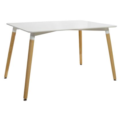 Kitchen Table HM008.01 MINIMAL,White MDF, legs BEECH