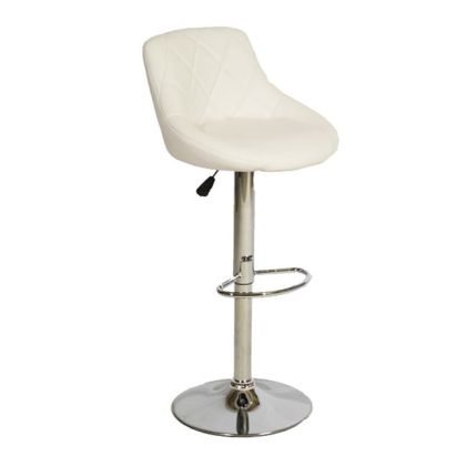 Bar Stool Rose HM204.02 with gas lift & White PU 47x40x104cm