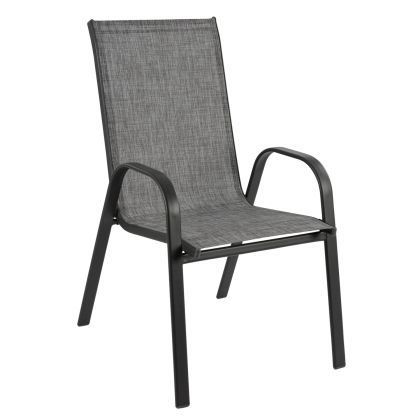 ВЪНШНО КРЕСЛО LEON HM5000.01 СИВА МЕТАЛНА КОНСТРУКЦИЯ-СИВ ТЕКСТИЛЕН 54x70x93Hсм.