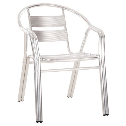 ALUMINUM ARMCHAIR MORIS HM5018 DOUBLE FRAME IN SILVER (METALLIC) COLOR 58x62x75Hcm.